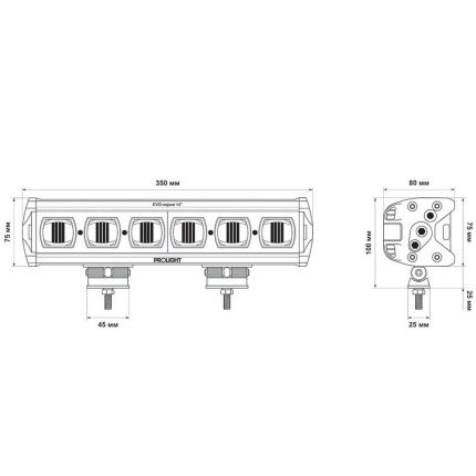 Светодиодная балка ProLight EVO 60W 6D ближний свет фото