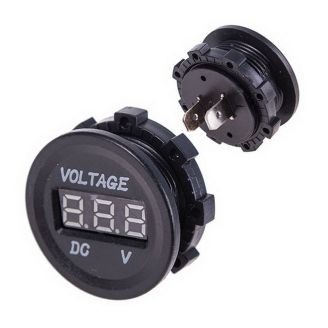 Електронний вольтметр у машину - (врізний, 12-24В) фото