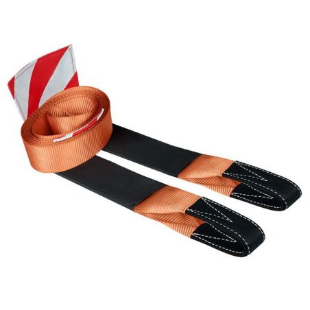 Буксировочный трос со светоотражающими флажками ORPRO 7 тонн (петля-петля) фото