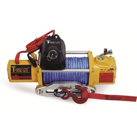 Электрическая лебёдка T-Max PEW-9500 12V/4305кг PERFORMANCE SERIES/RADIO/синт.трос 9,4mm*28m фото