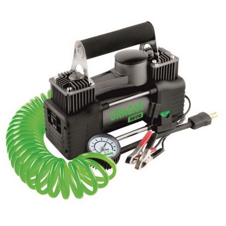 Компрессор автомобильный двухпоршневой 12 вольт на клеммы 85 л/мин URAGAN 90170 фото Компрессор автомобильный двухпоршневой 12 вольт на клеммы 85 л/мин URAGAN 90170 фото