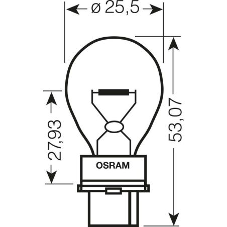 Лампа розжарювання Osram P27W W2,5x16q 12V 27W (3156) фото
