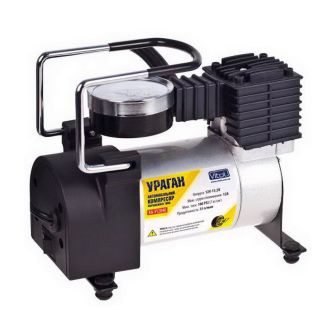 Портативний автомобільний компресор із вбудованим манометром - Vitol Ураган КА-У12040 (35 л/хв) фото