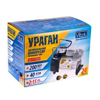 Портативный автомобильный компрессор со встроенным манометром - Vitol Ураган КА-У12050 (40 л/мин) фото 2