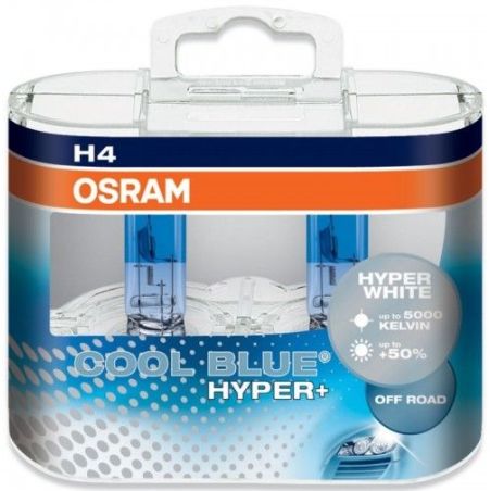 Галогеновая лампа Osram Cool Blue Hyper+ 62193 H4 12V 60/55W Компл (2шт) фото Галогеновая лампа Osram Cool Blue Hyper+ 62193 H4 12V 60/55W Компл (2шт) фото