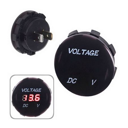 Электронный вольтметр в машину - (влагозащищённый, врезной, 12-24В) 2371 фото