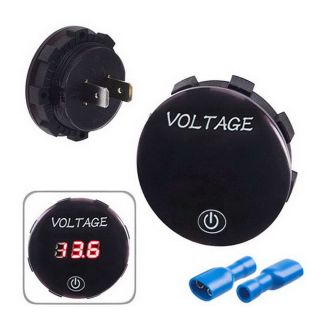 Електронний вольтметр у машину (врізний, 12-24В) фото