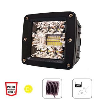 Фара рабочего света WLP-48S4 SPOT 24Led*1W 8Led*3W(80*80*60)/10-30V/48W/6000K (WLP-48S4) фото
