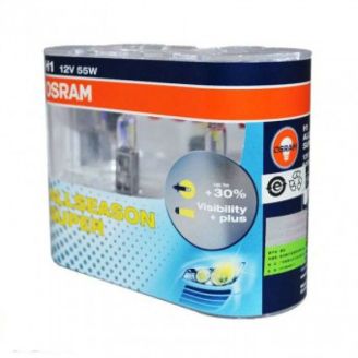Галогеновые лампы OSRAM ALLSEASON SUPER 12V 64150ALS H1 (компл. 2 шт) фото
