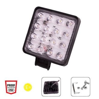 Фара робочого світла WLP-48S1F5 FLOOD 16Led*3W (108*108*50)/10-30V/48W/6000K (WLP-48S1F5) фото