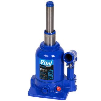 Гидравлический домкрат для авто - Vitol ДБ-20002Ц (2 тонны, 150-370 мм, коробка) фото