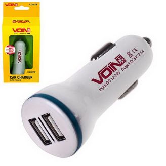 Автомобільна зарядка для телефону - Voin (C-2023W) 2хUSB 2,1А 12-24в фото