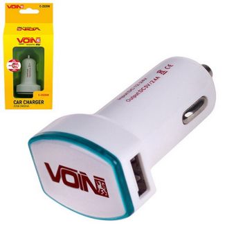 Автомобільна зарядка для телефону - Voin (C-2026W) 2хUSB 2,4А 12-24в фото