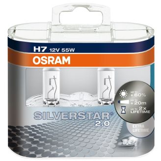 Галогеновая лампа Osram H7 SILVERSTAR 2.0 12V 55W PX26d Компл (2шт) фото
