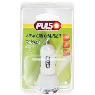 Автомобільна зарядка для телефону - Pulso (C-2402W) 2хUSB 2,4А 12-24в фото 2