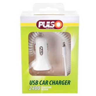 Автомобільна зарядка для телефону - Pulso (C-2407W) 1USB+Android 2,4А 12-24в фото 2