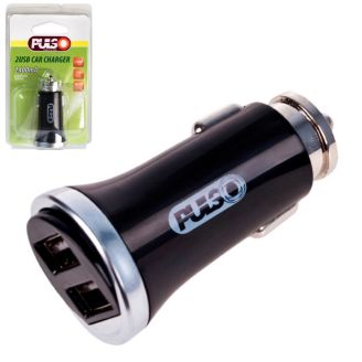 Автомобільна зарядка для телефону - Pulso (C-2411BK) 2хUSB 2,4А 12-24в фото