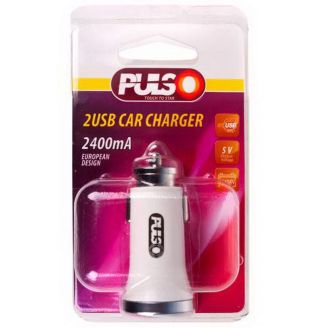 Автомобільна зарядка для телефону - Pulso (C-2411W) 2хUSB 2,4А 12-24в фото 2