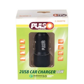 Автомобільна зарядка для телефону - Pulso (C-30207Q) 2хUSB тип A 3 А 12-24в фото 2