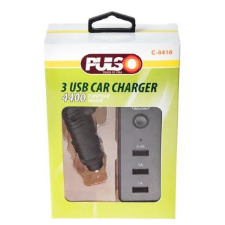 Автомобільна зарядка для телефону - Pulso (C-4416) 3хUSB 2,4А 12-24в фото 2