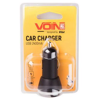 Автомобільна зарядка для телефону - Voin (C-2402BK) 2хUSB 2,4А 12-24в фото 2