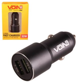 Автомобільна зарядка для телефону - Voin (C-30207Q) 2хUSB тип A 3 А 12-24в фото