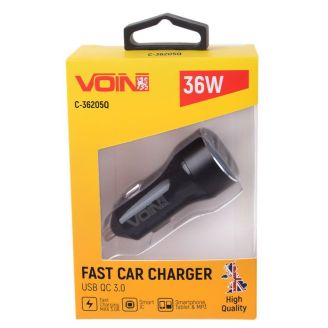 Автомобільна зарядка для телефону - Voin (C-36205Q) 2хUSB 3 А 12-24в фото 2