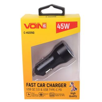 Автомобільна зарядка для телефону - Voin (C-45205Q) USB+Type-C 3 А 12-24в фото 2