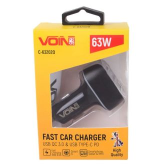 Автомобільна зарядка для телефону - Voin (C-63202Q) USB+Type-C 3 А 12-24в фото 2