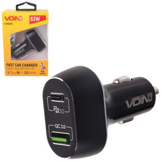 Автомобильная зарядка для телефона - Voin (C-63202Q) USB+Type-C 3 А 12-24в фото