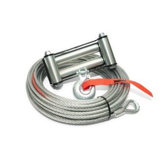 Трос для лебедки стальной Dragon Winch - 9,5 мм 28 метров (с роликами и крюком) фото