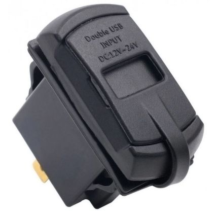 Цифровой вольтметр в авто - (в рамку для тумблеров, 12-24В, 2хUSB 2.1A) фото