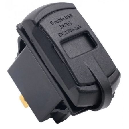 Цифровой вольтметр в авто - (в рамку для тумблеров, 12-24В, 2хUSB 2.1A) фото