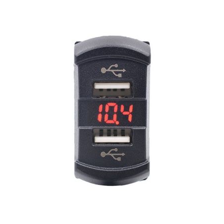 Цифровой вольтметр в авто - (в рамку для тумблеров, 12-24В, 2хUSB 2.1A) фото