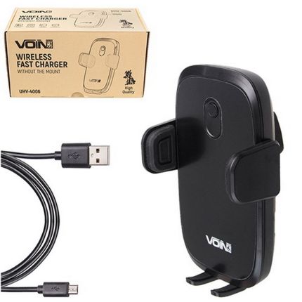 Универсальный держатель для телефона (с беспроводной зарядкой) - Voin UHV-4006 фото - купить в интернет-магазине «jeep4ik» Харьк