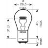 Лампа накаливания Osram 12V P21/4W BAZ15d Компл (2шт)