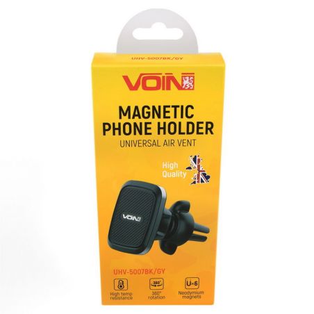 Магнитный держатель для телефона в дефлектор - Voin UHV-5007BK/GY фото