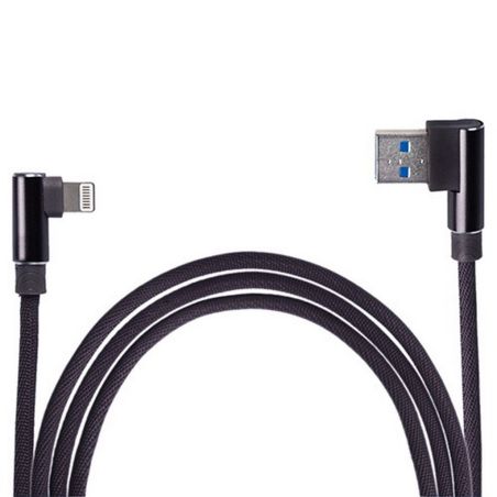 Кабель USB - Apple (Black)  90° ((100) Bk 90°) фото