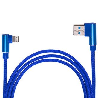 Кабель USB - Apple (Blue)  90° ((100) Bl 90°) фото