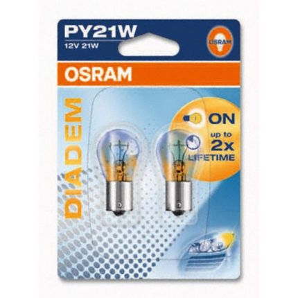 Лампа накаливания Osram 7507 LDA-02B PY21W (21) BAU15s DIADEM LONG LIFE Компл (2шт)