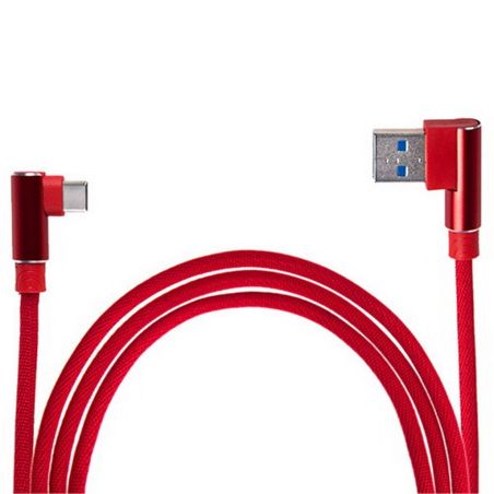 Кабель USB - Type С (Red) 90° ((200) R 90°) фото
