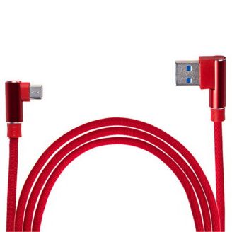 Кабель USB - Micro USB (Red) 90° ((400) R 90°) фото