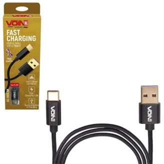 Кабель VOIN CC-1101C BK USB - Type C 5А, 1m, black (супер швидка зарядка/передача даних) (CC-1101 фото